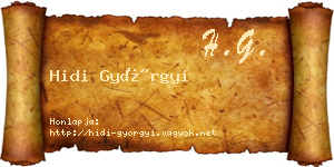 Hidi Györgyi névjegykártya